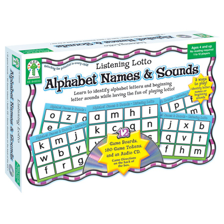 KEY EDUCATION PUBLISHING Listening Lotto - Alphabet Names + Sounds Board Game, Grade PK-1 846033